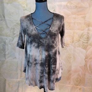 AEO Soft & Sexy Tee American Eagle Black Tie-Dye XS